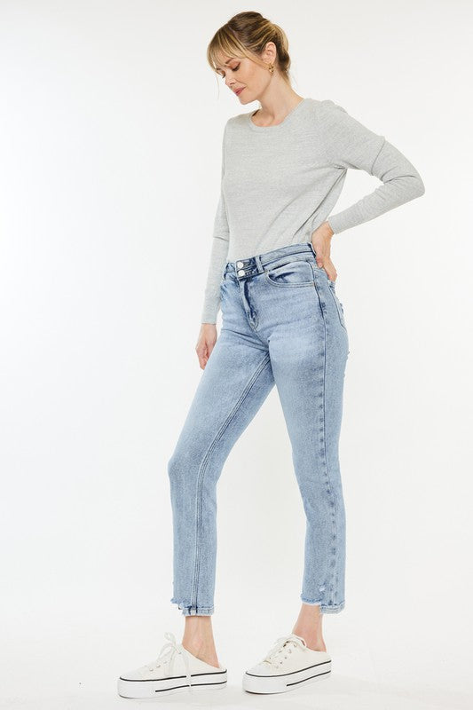 High Rise Slim Straight Jeans